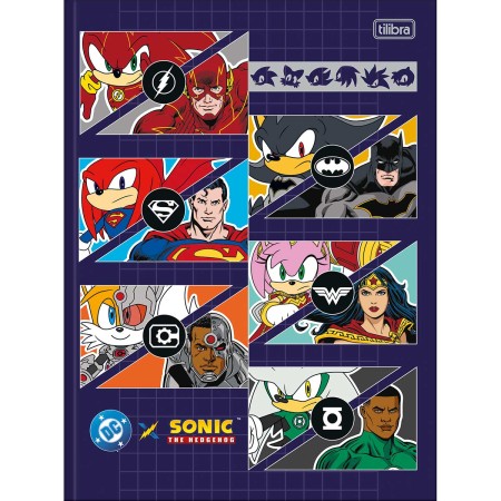 Foto ilustrativa Caderno Brochura Capa Dura Universitário Sonic DC 80 Folhas
