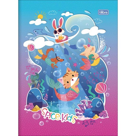 Foto ilustrativa Caderno Brochura Capa Dura Universitário Spice Kids Feminino 80 Folhas