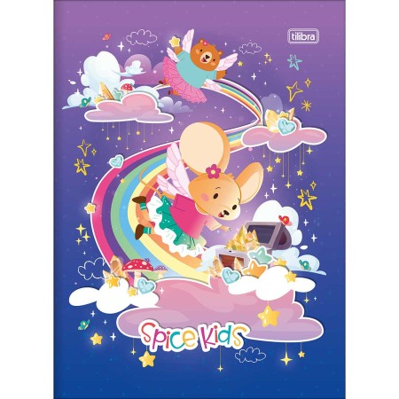Foto ilustrativa Caderno Brochura Capa Dura Universitário Spice Kids Feminino 80 Folhas