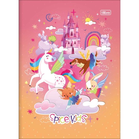 Foto ilustrativa Caderno Brochura Capa Dura Universitário Spice Kids Feminino 80 Folhas