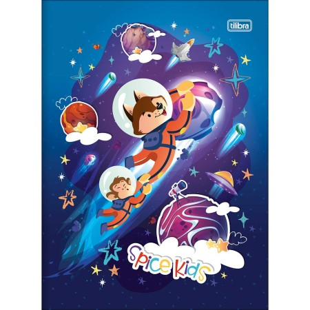Foto ilustrativa Caderno Brochura Capa Dura Universitário Spice Kids Masculino 80 Folhas