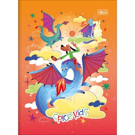 Foto ilustrativa Caderno Brochura Capa Dura Universitário Spice Kids Masculino 80 Folhas