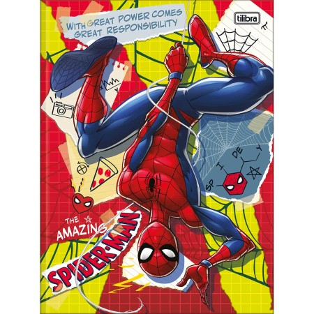 Foto ilustrativa Caderno Brochura Capa Dura Universitário Spider-Man 80 Folhas