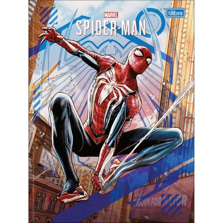 Foto ilustrativa Caderno Brochura Capa Dura Universitário Spider Man Game 80 Folhas