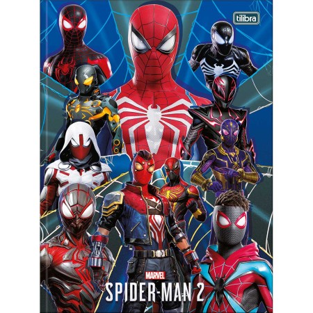 Foto ilustrativa Caderno Brochura Capa Dura Universitário Spider Man Game 80 Folhas