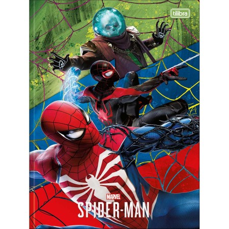 Foto ilustrativa Caderno Brochura Capa Dura Universitário Spider Man Game 80 Folhas