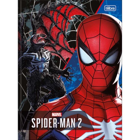Foto ilustrativa Caderno Brochura Capa Dura Universitário Spider Man Game 80 Folhas