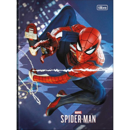 Foto ilustrativa Caderno Brochura Capa Dura Universitário Spider Man Game 80 Folhas