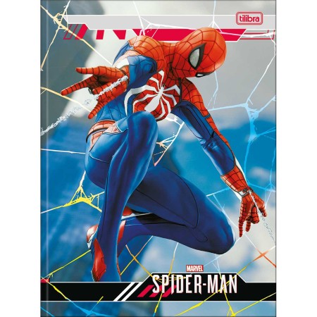 Foto ilustrativa Caderno Brochura Capa Dura Universitário Spider Man Game 80 Folhas