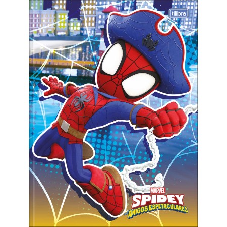 Foto ilustrativa Caderno Brochura Capa Dura Universitário Spidey 80 Folhas