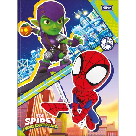 Foto ilustrativa Caderno Brochura Capa Dura Universitário Spidey 80 Folhas
