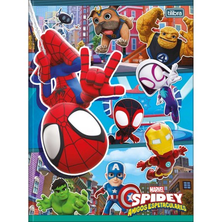 Foto ilustrativa Caderno Brochura Capa Dura Universitário Spidey 80 Folhas