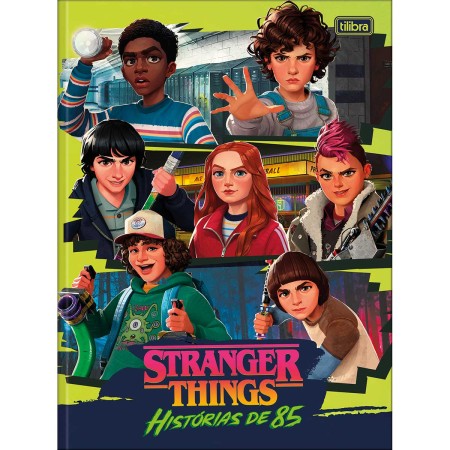 Foto ilustrativa Caderno Brochura Capa Dura Universitário Stranger Things: Histórias de 85 - 80 Folhas