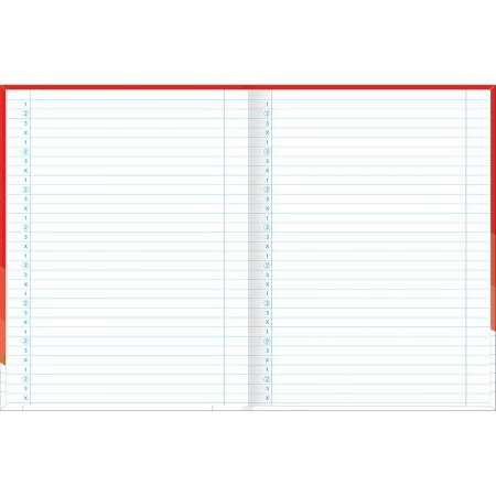 Foto ilustrativa Caderno Brochura Capa Dura Universitário Tilibom Vermelho com Pautas Numeradas 123X 80 Folhas