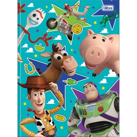 Foto ilustrativa Caderno Brochura Capa Dura Universitário Toy Story 80 Folhas