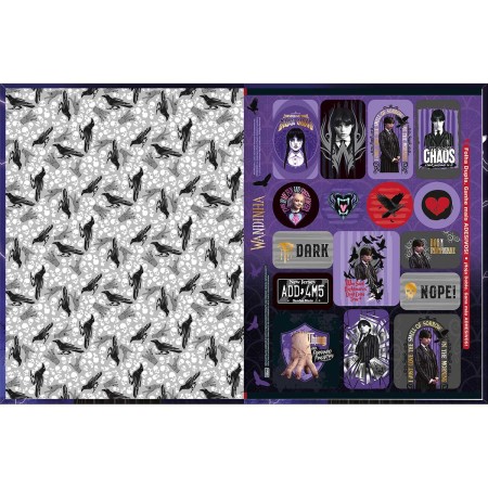 Foto ilustrativa Caderno Brochura Capa Dura Universitário Wandinha 80 Folhas