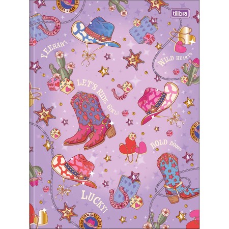 Foto ilustrativa Caderno Brochura Capa Dura Universitário West Girl 80 Folhas
