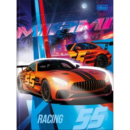 Foto ilustrativa Caderno Brochura Capa Dura Universitário X-Racing 80 Folhas