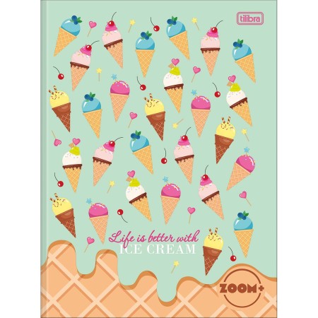 Foto ilustrativa Caderno Brochura Capa Dura Universitário Zoom+ Feminino 48 Folhas