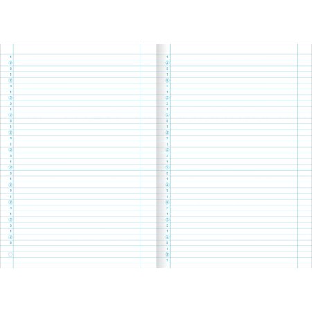 Foto ilustrativa Caderno Brochura Capa Flexível A4+ Tilibom Verde com Pautas Numeradas 123 60 Folhas