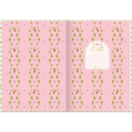 Foto ilustrativa Caderno Brochura Decorado Capa Dura 1/8 Be Berry! 80 Folhas