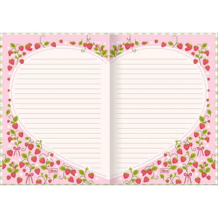Foto ilustrativa Caderno Brochura Decorado Capa Dura 1/8 Be Berry! 80 Folhas