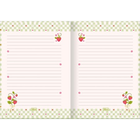 Foto ilustrativa Caderno Brochura Decorado Capa Dura 1/8 Be Berry! 80 Folhas