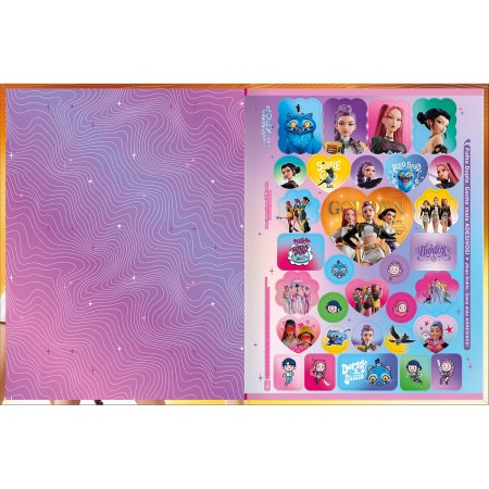 Foto ilustrativa Caderno Brochura Universitário Guerreiras do KPop 80 Folhas