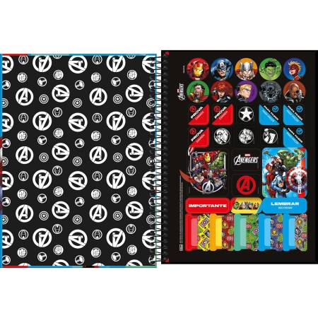 Foto ilustrativa Caderno Capa Dura Universitário 1 Matéria Avengers 80 Folhas