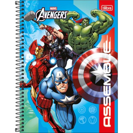 Foto ilustrativa Caderno Capa Dura Universitário 1 Matéria Avengers 80 Folhas