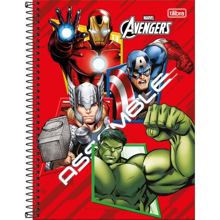 Foto ilustrativa Caderno Capa Dura Universitário 1 Matéria Avengers 80 Folhas