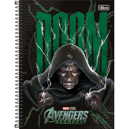 Foto ilustrativa Caderno Capa Dura Universitário 1 Matéria Avengers Doomsday 80 Folhas