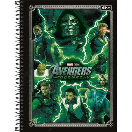 Foto ilustrativa Caderno Capa Dura Universitário 1 Matéria Avengers Doomsday 80 Folhas