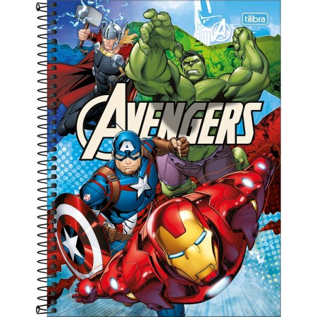 Foto ilustrativa Caderno Capa Dura Universitário 1 Matéria Avengers Fit 80 Folhas