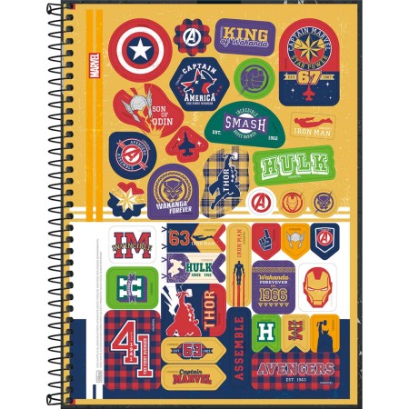 Foto ilustrativa Caderno Capa Dura Universitário 1 Matéria Avengers Fit 80 Folhas