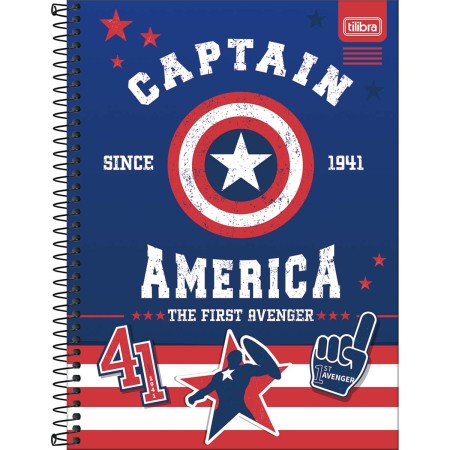 Foto ilustrativa Caderno Capa Dura Universitário 1 Matéria Avengers Fit 80 Folhas