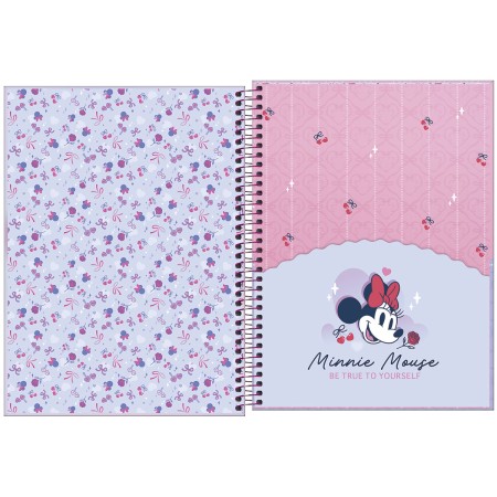 Foto ilustrativa Caderno Capa Dura Universitário 1 Matéria Minnie Fashion 80 Folhas