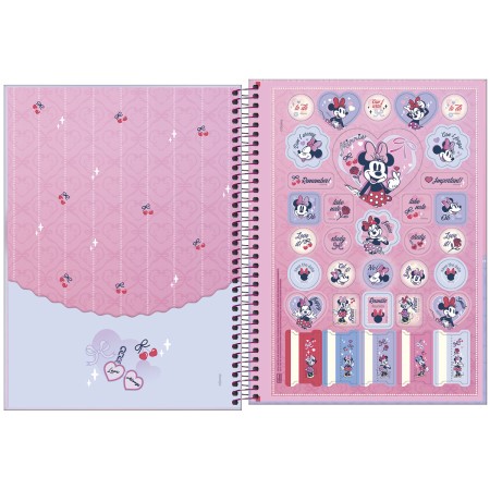 Foto ilustrativa Caderno Capa Dura Universitário 1 Matéria Minnie Fashion 80 Folhas