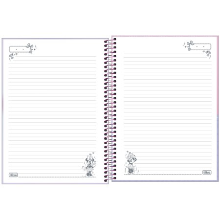 Foto ilustrativa Caderno Capa Dura Universitário 1 Matéria Minnie Fashion 80 Folhas
