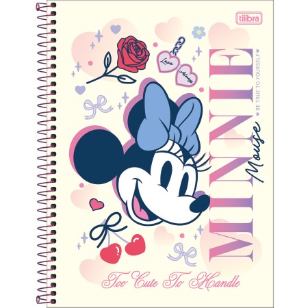 Foto ilustrativa Caderno Capa Dura Universitário 1 Matéria Minnie Fashion 80 Folhas