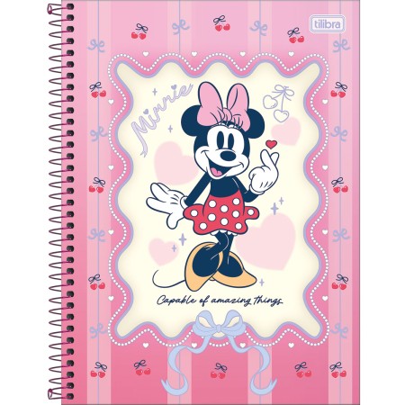 Foto ilustrativa Caderno Capa Dura Universitário 1 Matéria Minnie Fashion 80 Folhas