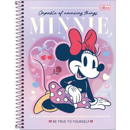 Foto ilustrativa Caderno Capa Dura Universitário 1 Matéria Minnie Fashion 80 Folhas
