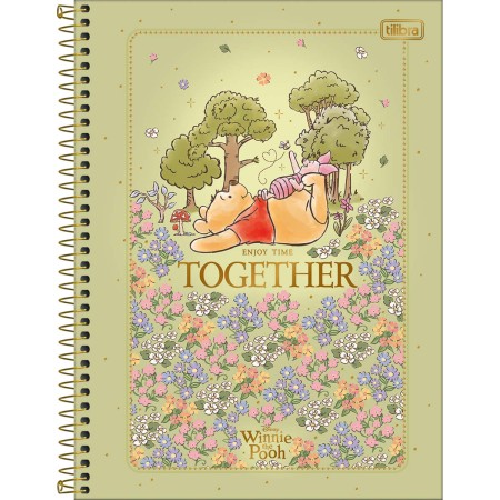 Foto ilustrativa Caderno Capa Dura Universitário 1 Matéria Pooh 80 Folhas