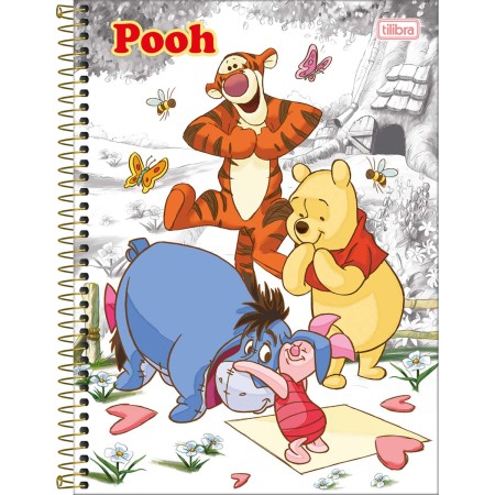 Foto ilustrativa Caderno Capa Dura Universitário 1 Matéria Pooh 80 Folhas