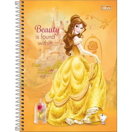 Foto ilustrativa Caderno Capa Dura Universitário 1 Matéria Princesas Fit 80 Folhas