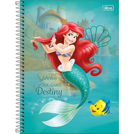 Foto ilustrativa Caderno Capa Dura Universitário 1 Matéria Princesas Fit 80 Folhas