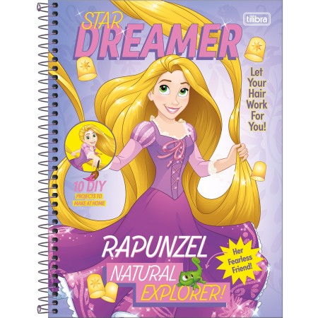 Foto ilustrativa Caderno Capa Dura Universitário 1 Matéria Princesas Fit 80 Folhas