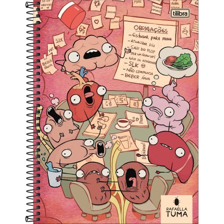 Foto ilustrativa Caderno Capa Dura Universitário 1 Matéria Rafaella Tuma 80 Folhas