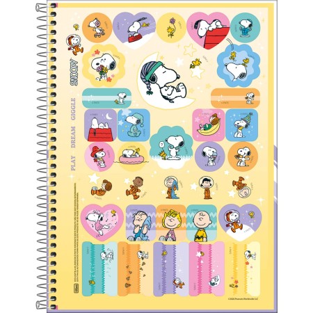 Foto ilustrativa Caderno Capa Dura Universitário 1 Matéria Snoopy Fit 80 Folhas