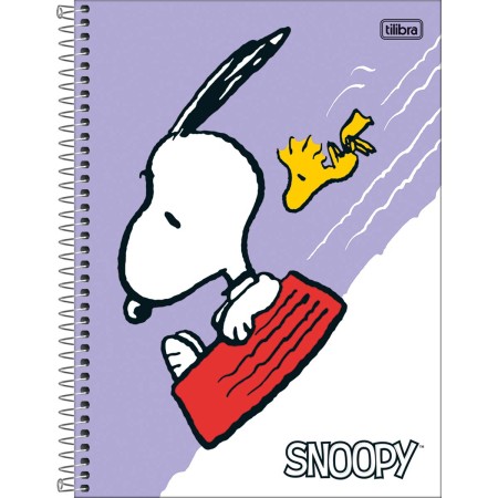 Foto ilustrativa Caderno Capa Dura Universitário 1 Matéria Snoopy Fit 80 Folhas